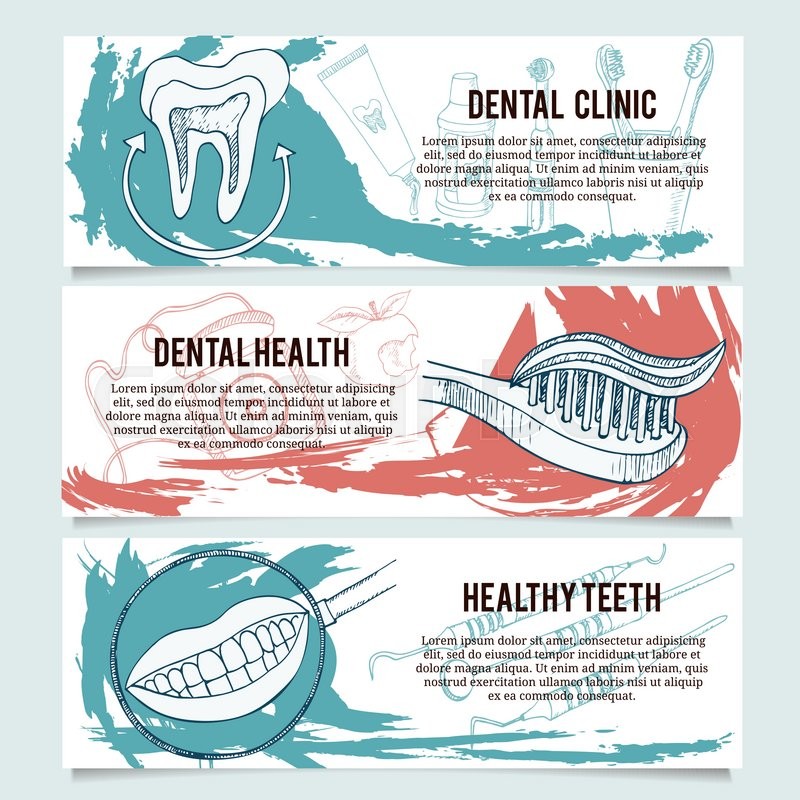 Dental Banners Or Website Header Set Stock Vector Colourbox