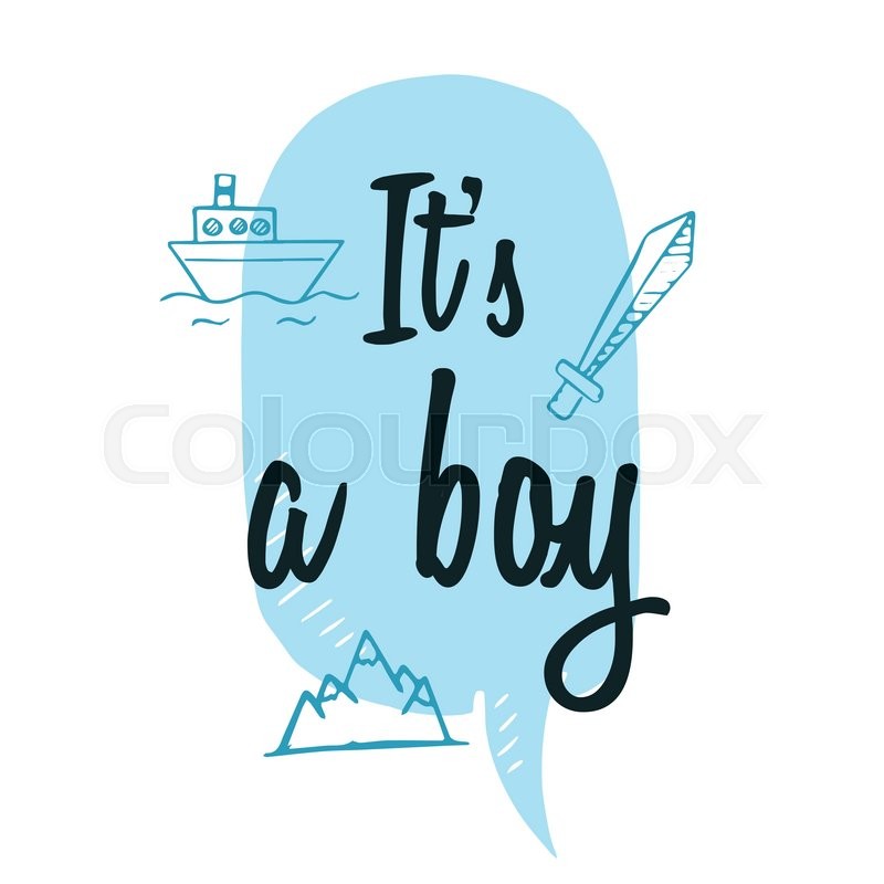 Baby Shower Boy Inscription With Stock Vector Colourbox