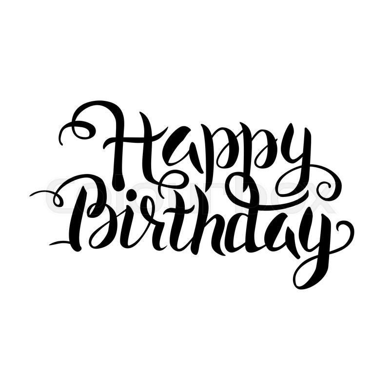 Download Black Happy Birthday Lettering over ... | Stock vector ...