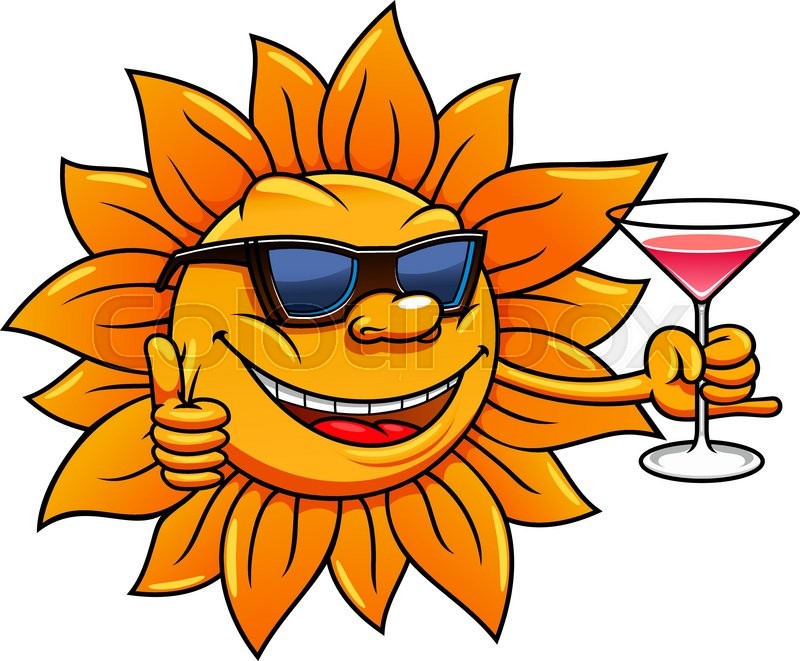 cartoon sun with sunglasses