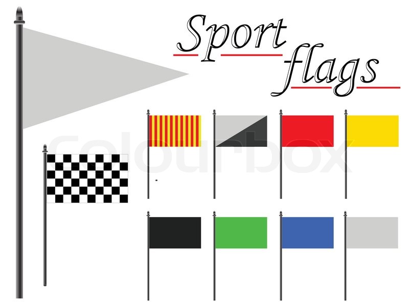 Sport flags collection against white Stock Vector Colourbox