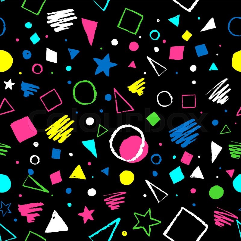 Dark seamless geometric 1980s styled | Stock vector | Colourbox