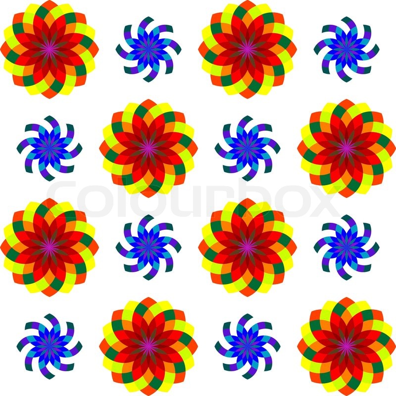 Geometric seamless flowers pattern Stock vector Colourbox Nahtlos geometrisches