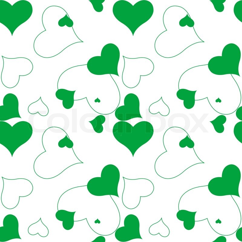 Heart green pattern, vector art Stock vector Colourbox