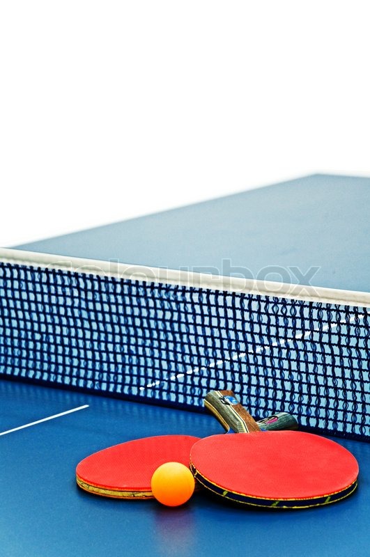 Ping pong paddles and ball Stock image Colourbox