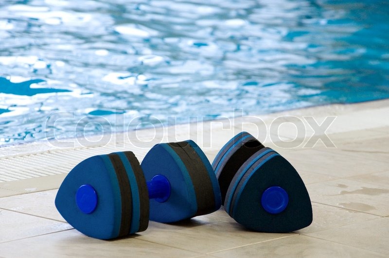 Aqua Aerobics Dumbbells. Water Stock image Colourbox
