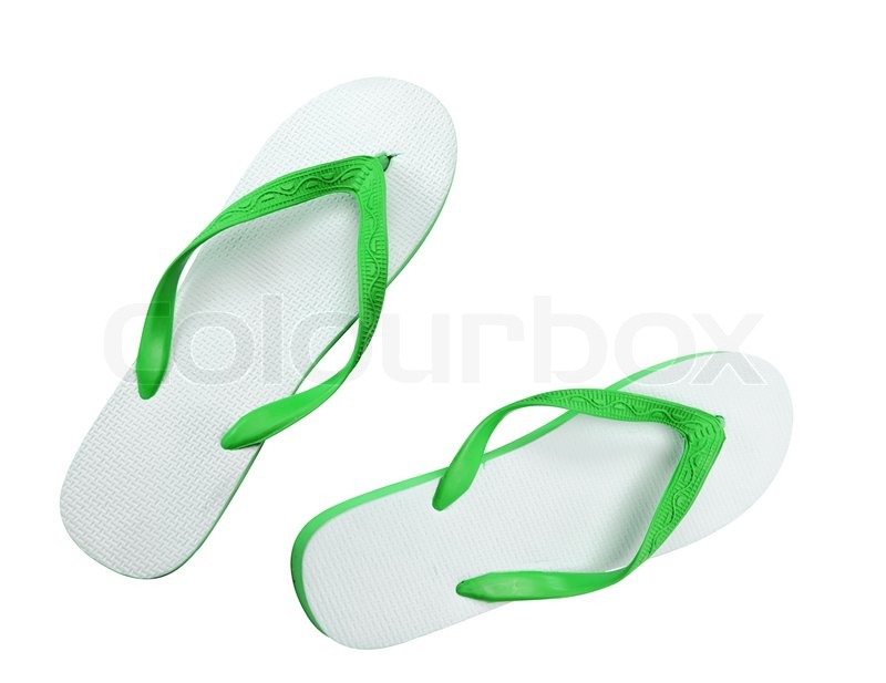 Pair of flip-flops isolated on a white | Stock image | Colourbox