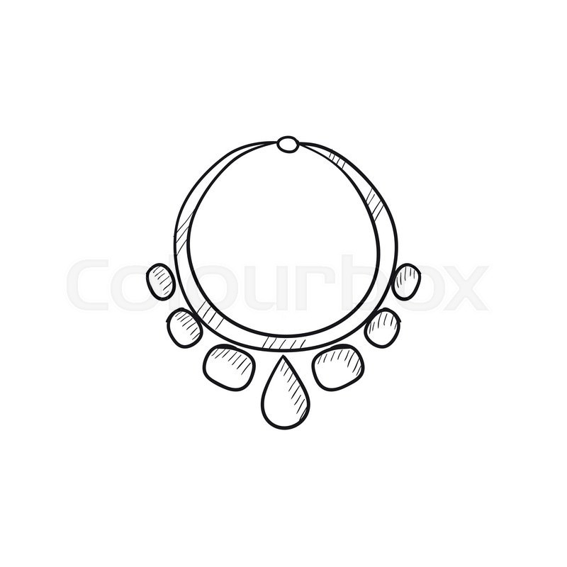 necklace with gems sketch