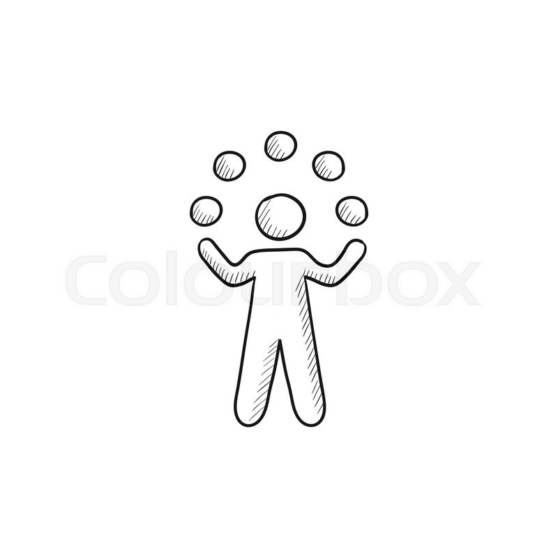 Man juggling with balls vector sketch Stock vector Colourbox