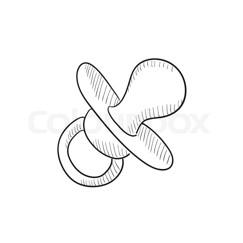 Download Baby pacifier vector sketch icon ... | Stock vector ...