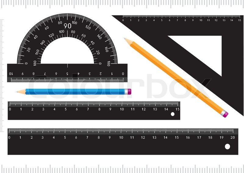 Black ruler, measuring scale, ... | Stock vector | Colourbox