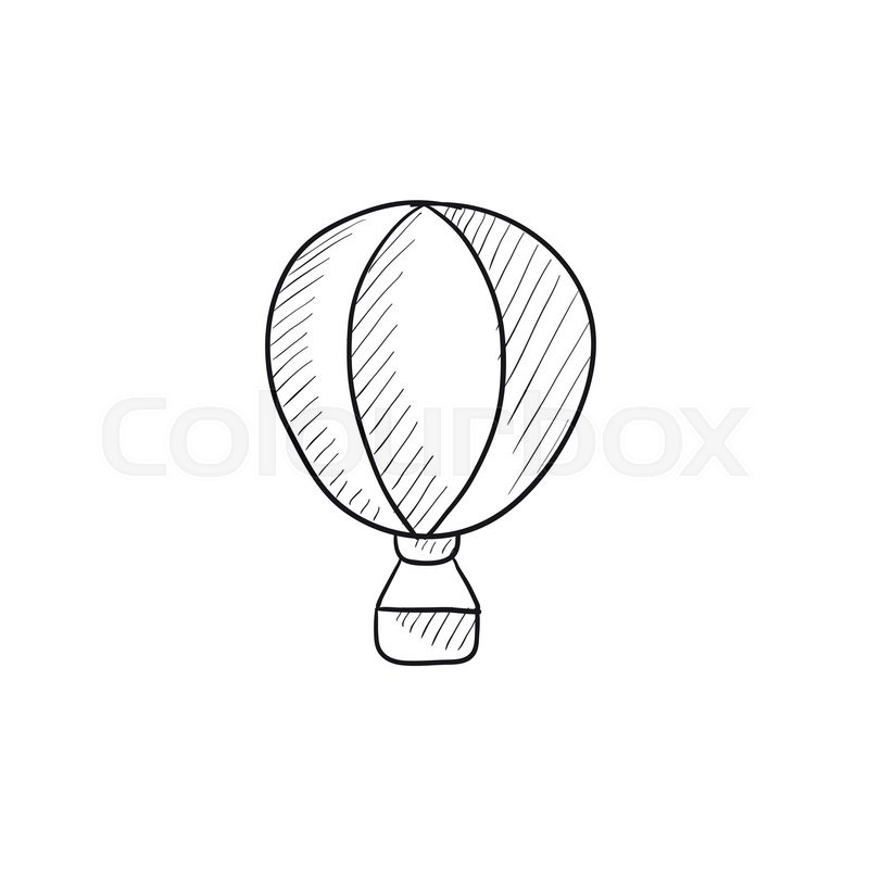 hot air balloon vector sketch icon isolated on background hand drawn hot air balloon icon hot air balloon sketch icon for infographic website or app