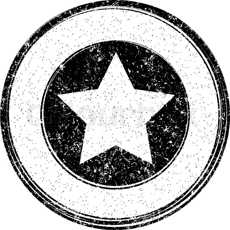 black vector grunge template with star for rubber stamp stock