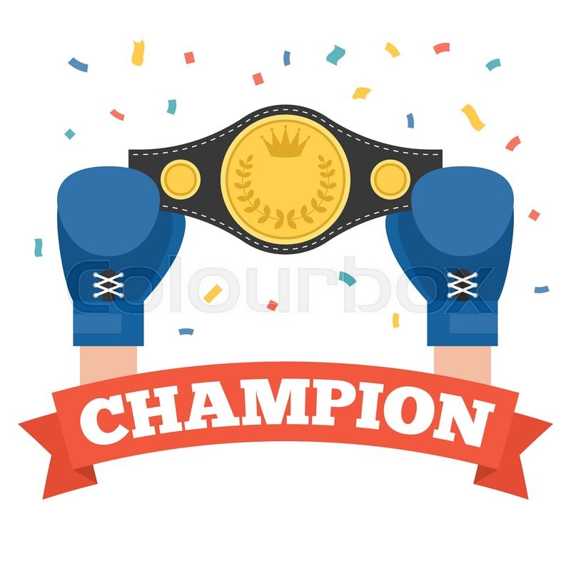 Boxing holding championship belt with Stock vector Colourbox