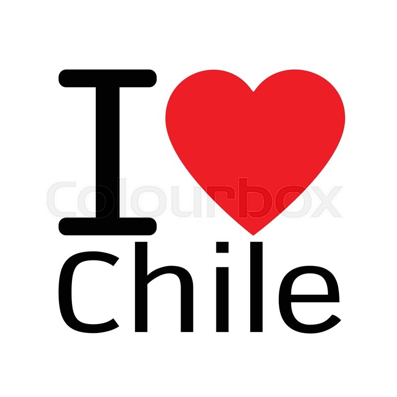 I love Chile lettering illustration Stock vector Colourbox