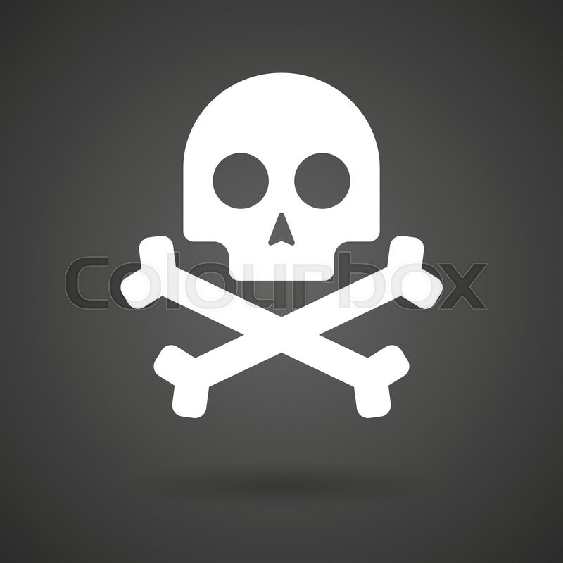 a skull white icon on a dark | Stock vector | Colourbox