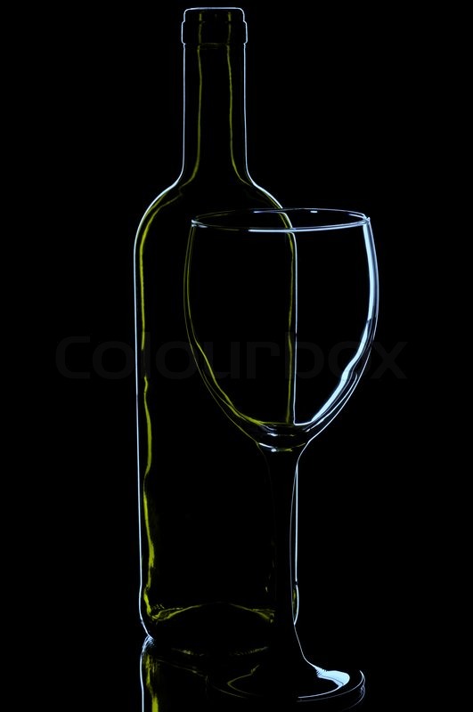 Download Wine glass and bottle on the black ... | Stock Photo ... Yellowimages Mockups
