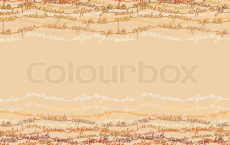 Horizontal Coffee Design With Coffe Stock Vector Colourbox