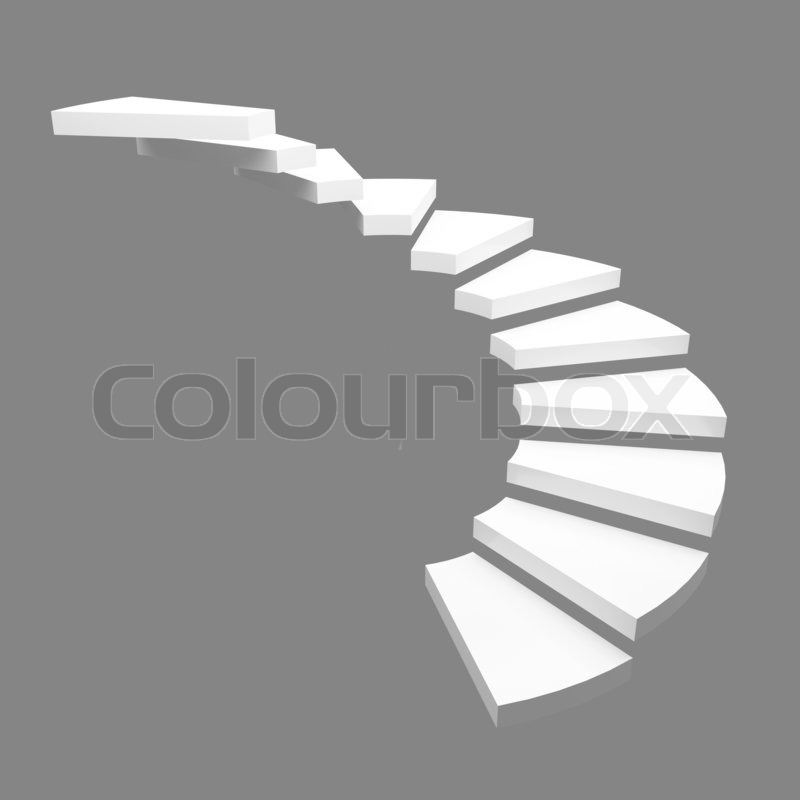 Weiß Wendeltreppe auf weißem | Stock Bild | Colourbox