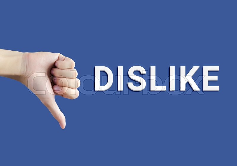 Thumb Down And The Word DISLIKE In Stock Image Colourbox