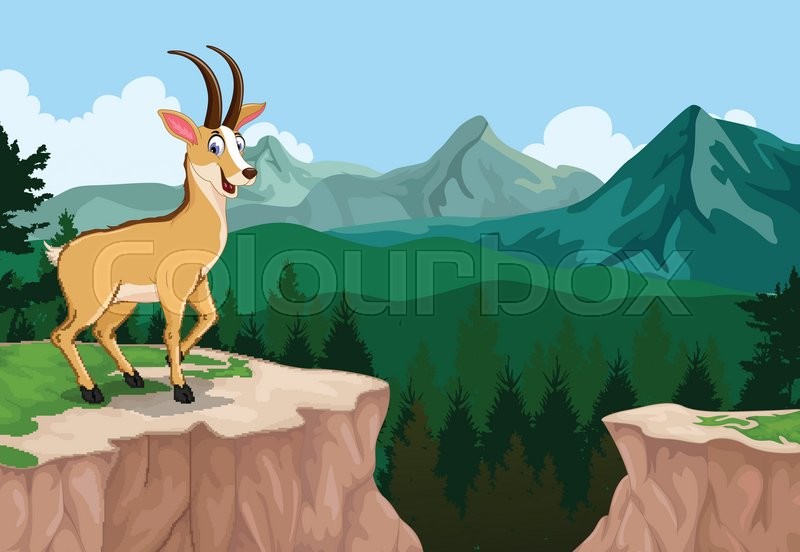 Vector Illustration Of Funny Chamois Stock Vector Colourbox