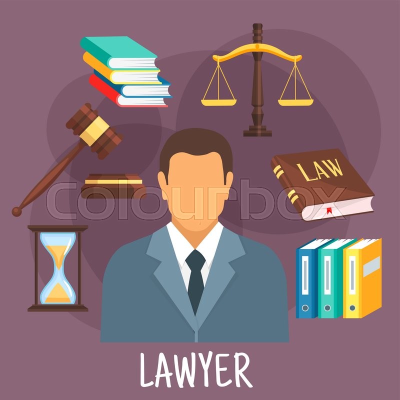 Confident lawyer in business suit icon Stock vector Colourbox