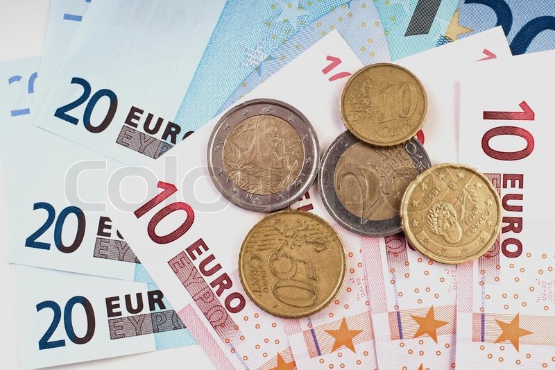 euro currency notes and coins