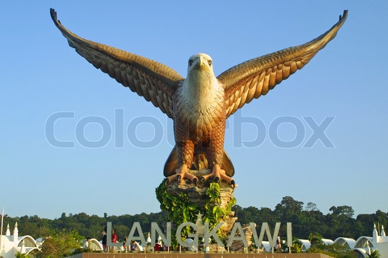 Big eagle statue - the symbol of Langkawi island, Malaysia | Stock