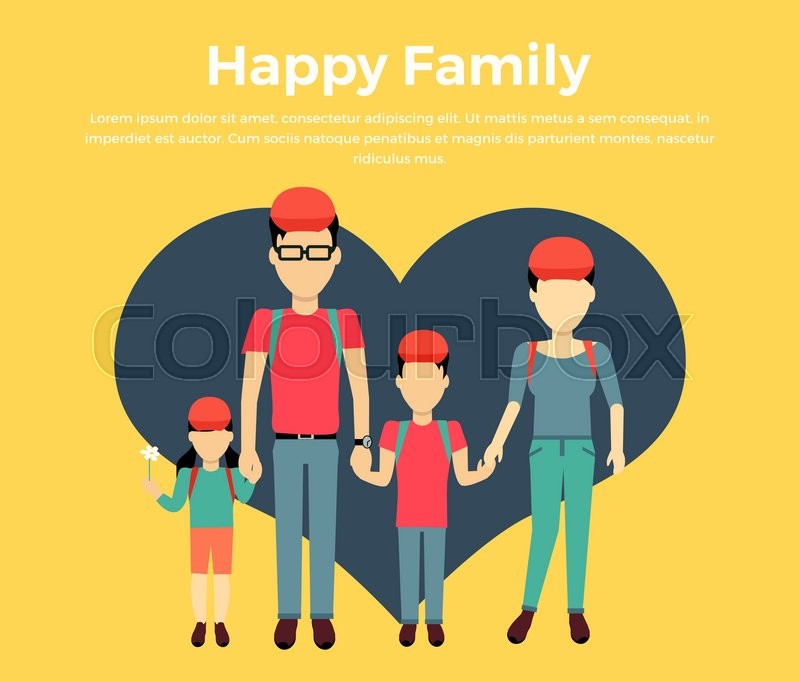 Happy Family Concept Banner Design Stock Vector Colourbox