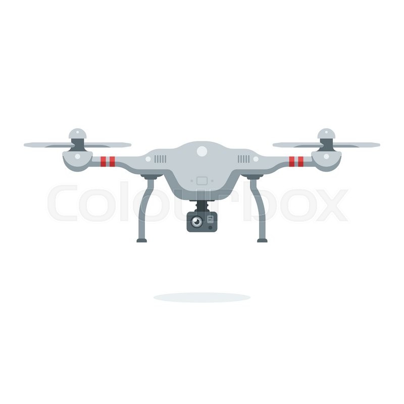 Cartoon Quadcopter Remote Drone With Stock Vector Colourbox