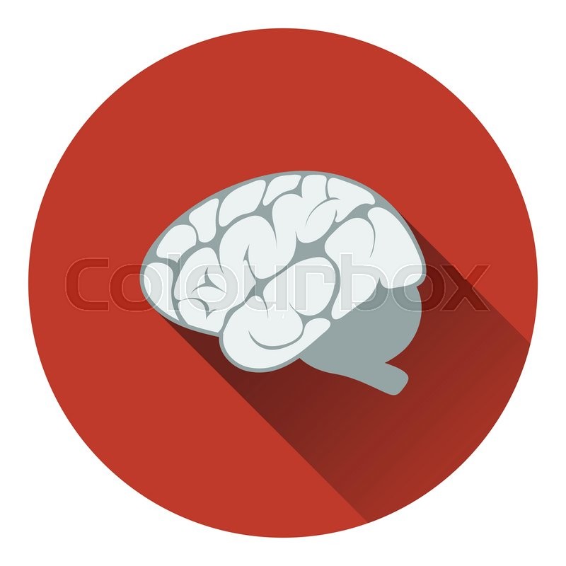 Brain icon. Flat color design. Vector | Stock vector | Colourbox