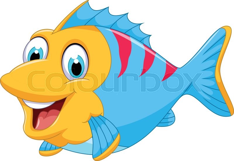 Vector illustration of cute fish cartoon for you design | Stock Vector