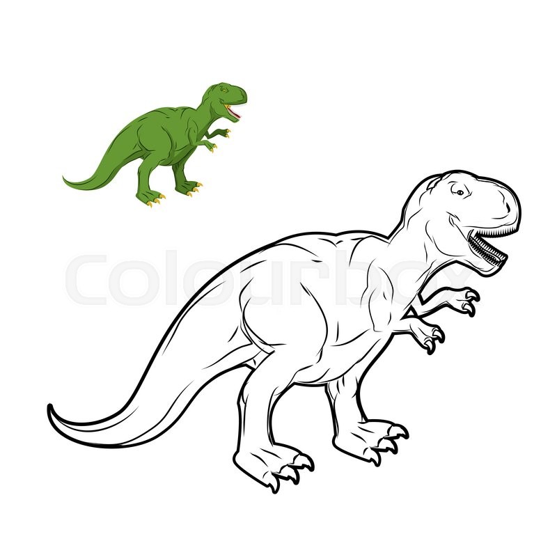 Stock Vector Of Tyrannosaurus Rex Dinosaur Coloring Book Prehistoric Reptile Linear Style Ancient