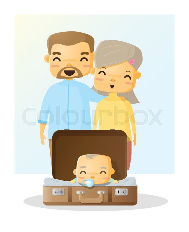 Cute Family Portrait Happy Family Stock Vector Colourbox