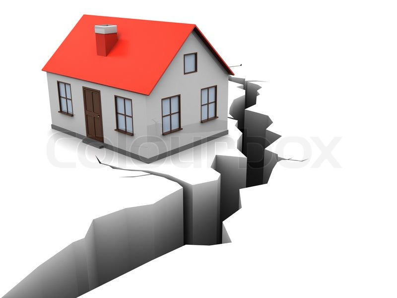 Picture Of House 3d illustration of house with crack in ground, earthquake concept Picture Of House 3d illustration of house with crack in ground, earthquake concept