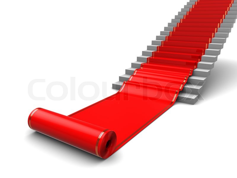 3d Darstellung Von Roten Teppich Rollen Stock Bild Colourbox