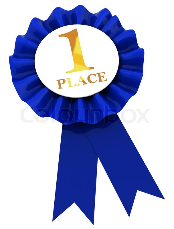 3d illustration of first place blue stock photo colourbox first place blue ribbon