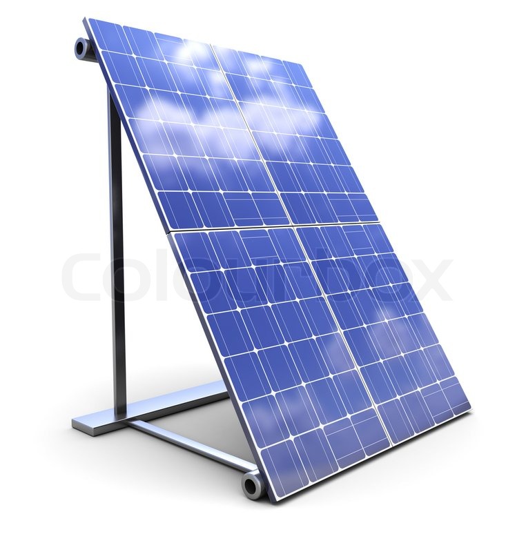 3d illustration of solar panel over white background 