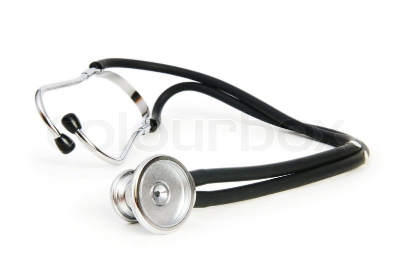 Medicinsk stetoskop isoleret på den ... | Stock foto | Colourbox