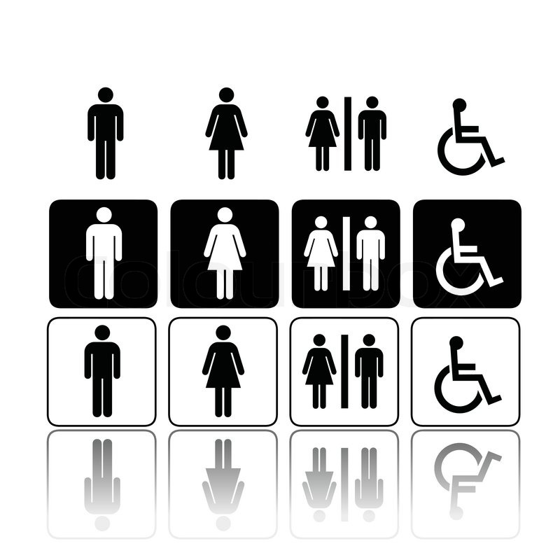 Symbols For Toilet Washroom Stock Vector Colourbox