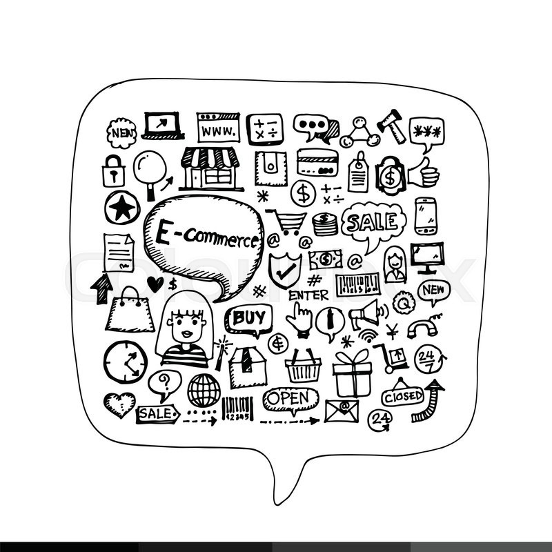 Freehand drawing shopping Stock vector Colourbox