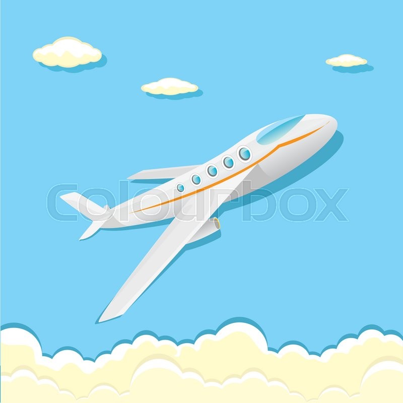 vector airplane icon. cartoon plane in blue sky | Stock vector | Colourbox vector airplane icon. cartoon plane in blue sky | Stock vector | Colourbox