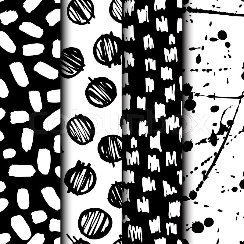 Vector seamless modern ink pattern Stock vector Colourbox