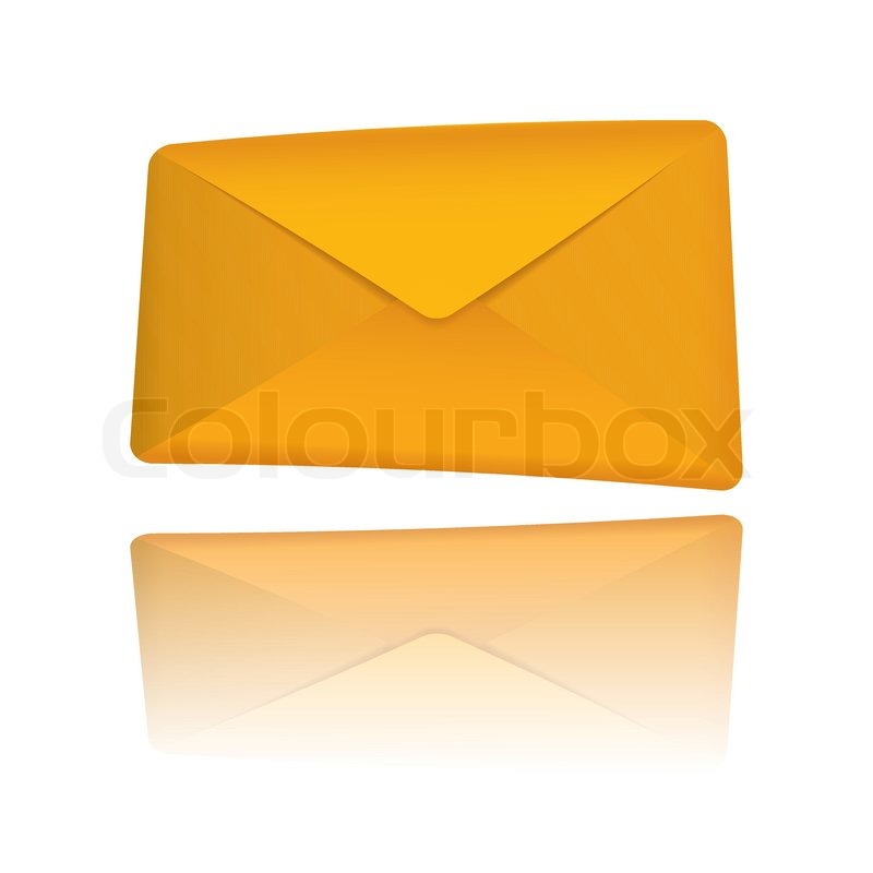 Closed modern golden orange envelope Stock vector Colourbox