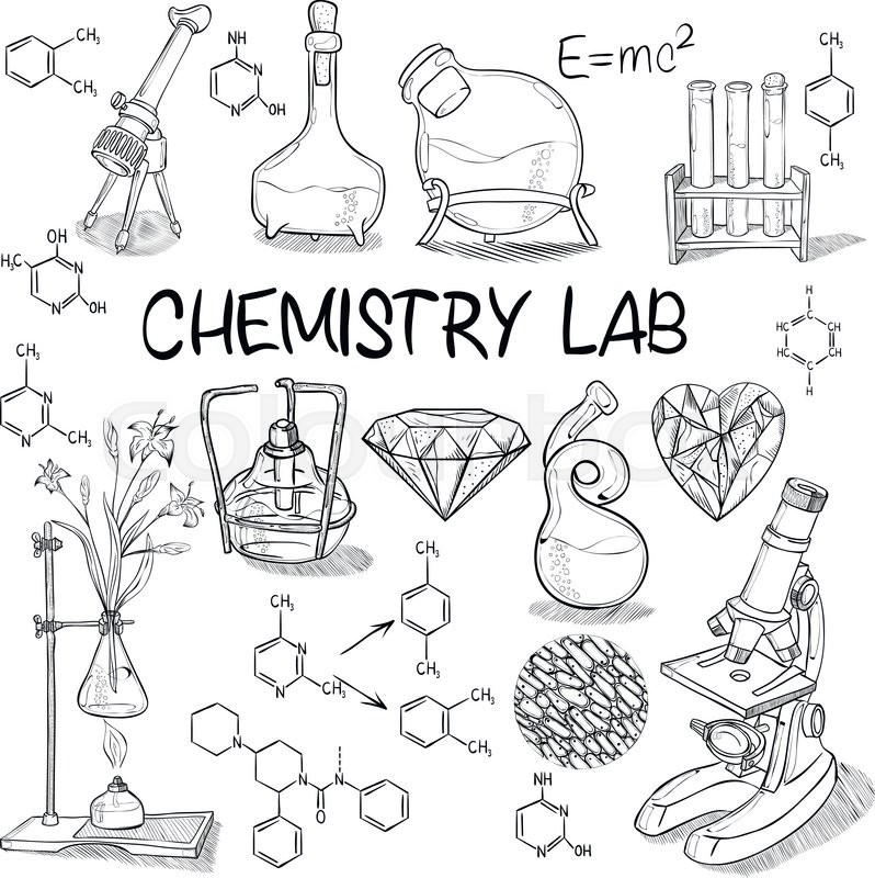 Hand drawn science vintage chemistry | Stock vector | Colourbox