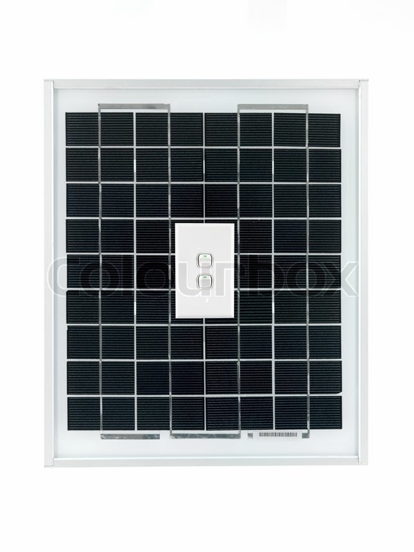 A solar panel with power on symbol | Stock image | Colourbox