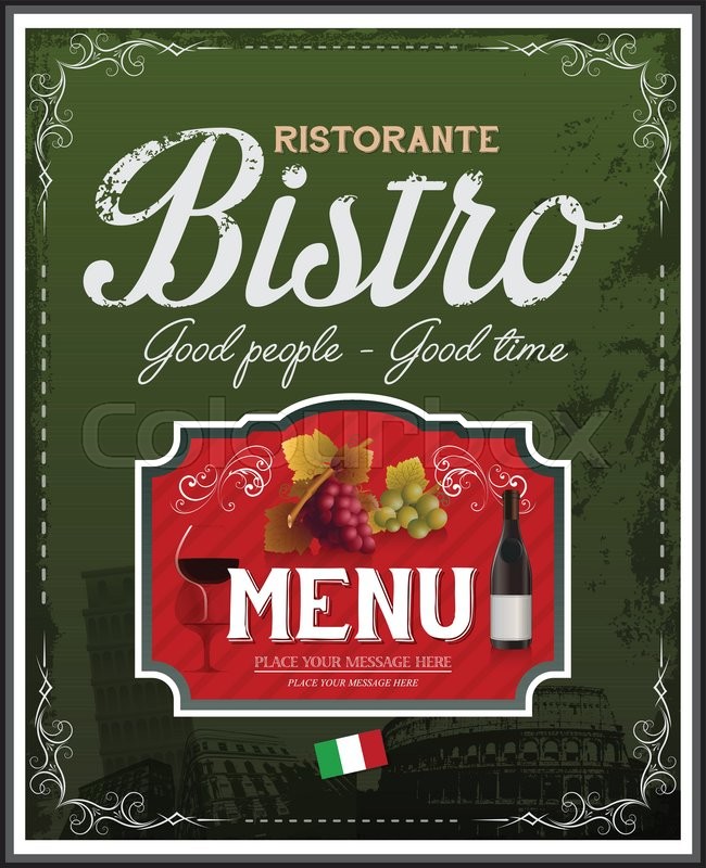 Vintage Italian Restaurant Menu And Stock Vector Colourbox