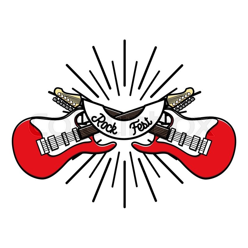 Color vintage rock emblem. Music Stock vector Colourbox