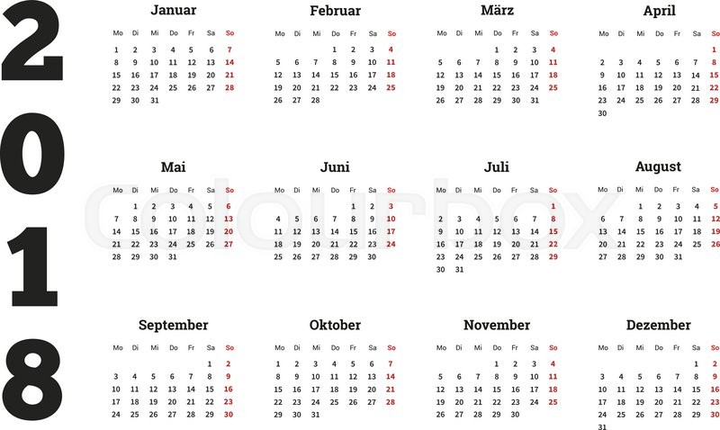 simple calendar 2018