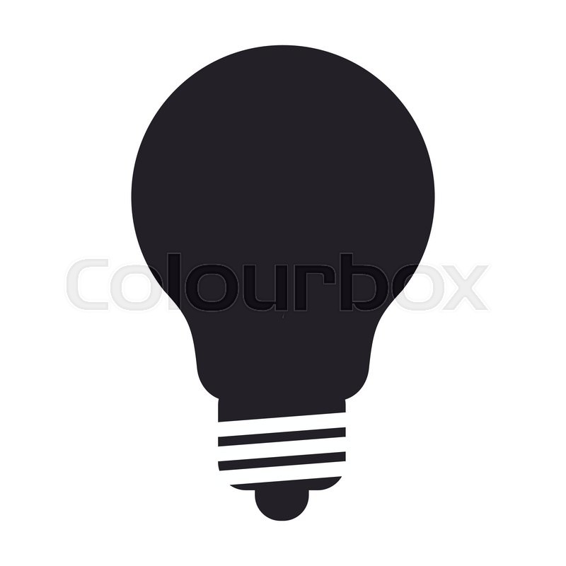 Flat design regular lightbulb icon | Stock vector | Colourbox